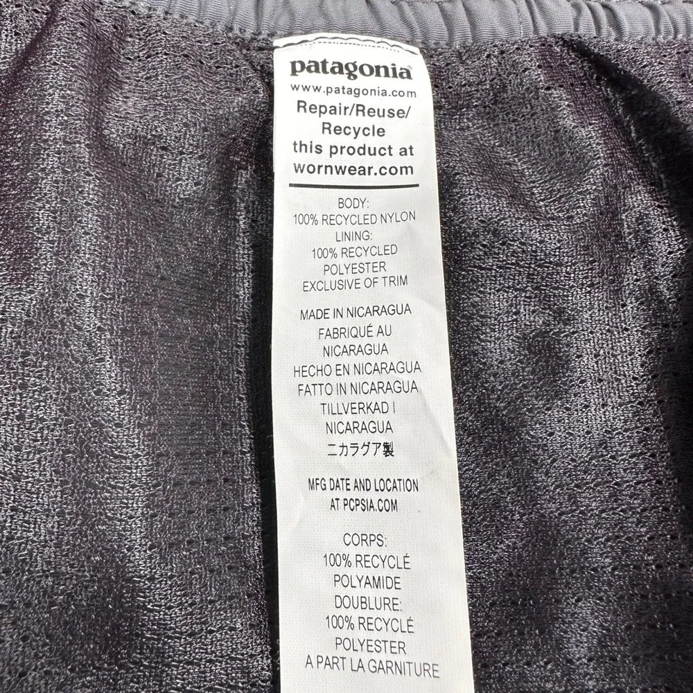 New Patagonia Baggies Longs Shorts Mens XL Forge Grey 7 Inch Inseam Mesh Liner